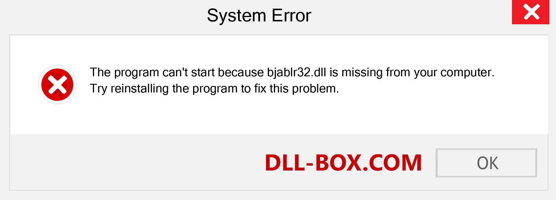  bjablr32.dll file is missing?. Download for Windows 7, 8, 10 - Fix  bjablr32 dll Missing Error on Windows, photos, images