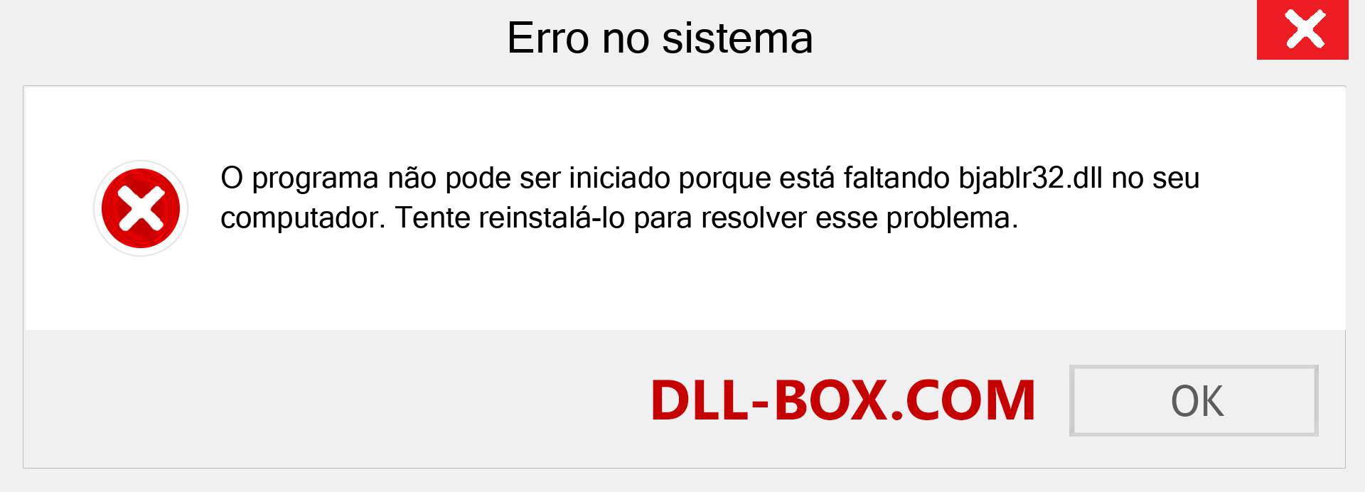 Arquivo bjablr32.dll ausente ?. Download para Windows 7, 8, 10 - Correção de erro ausente bjablr32 dll no Windows, fotos, imagens